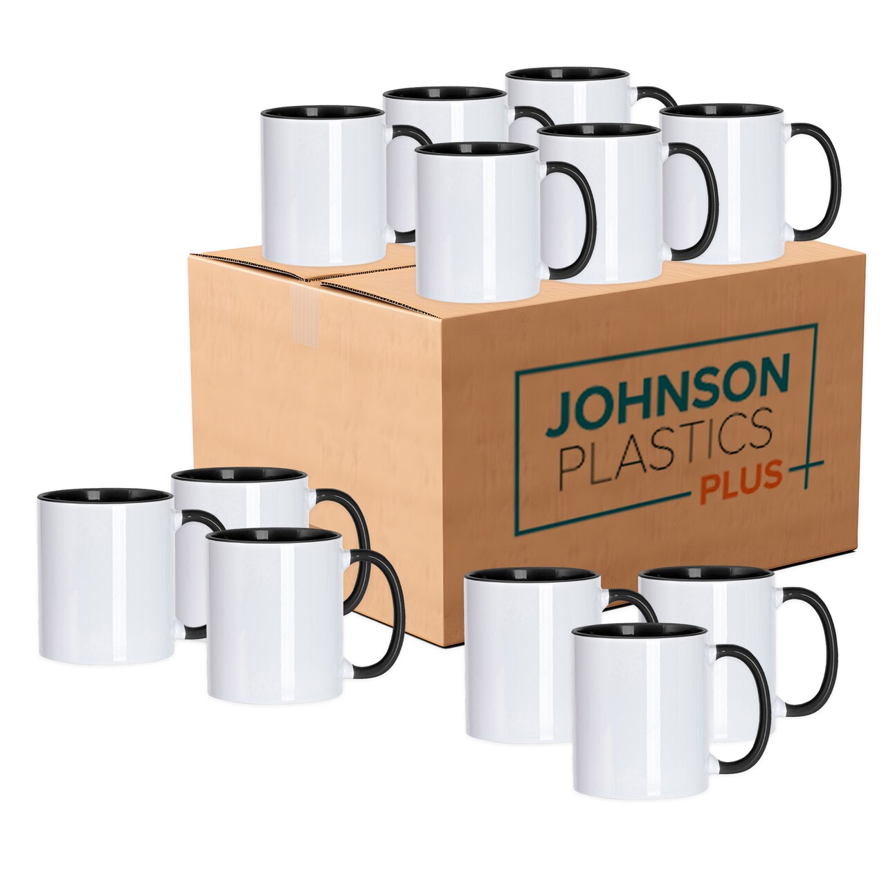 11oz Sublimation Mugs with Colored Handles & Interiors | Tazas para Sublimar, Bulk Mugs for Custom Designs & Branding | White Mugs Set of 12 or Case of 36